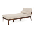 Chaise Lounge Beige Brown Fabric