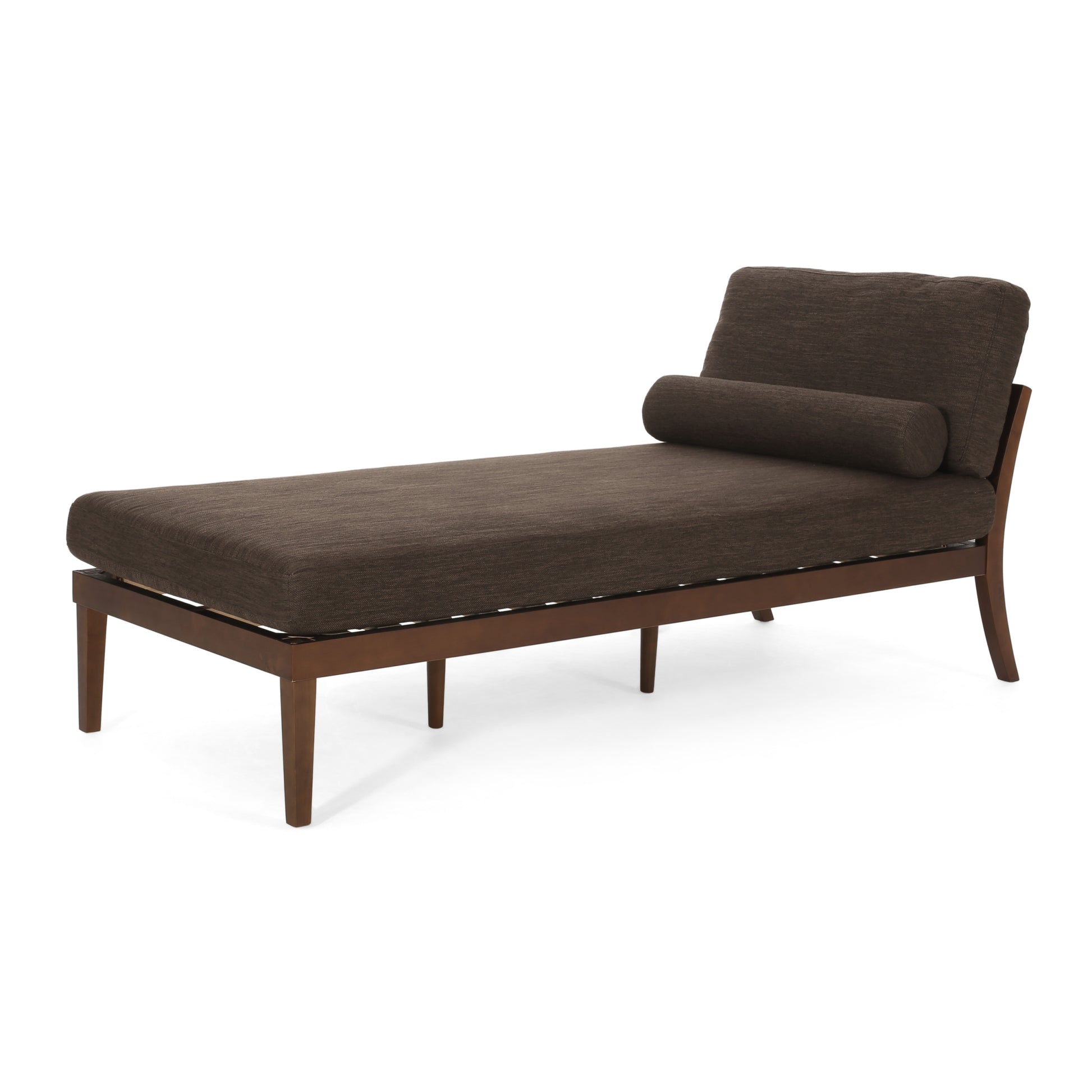 Chaise Lounge Brown Fabric