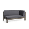 Brava X Back Left Right Corner Bench Set Dark Grey Seats 4 Acacia Wood