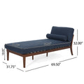 Chaise Lounge Navy Blue Fabric