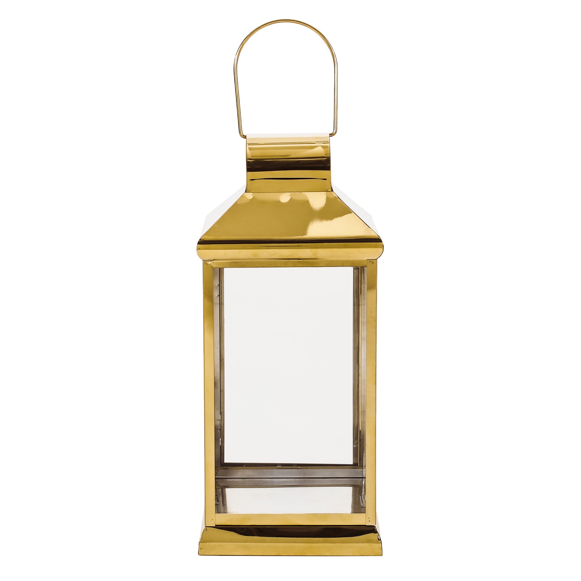 Walter 16"H Stainless Steel Lantern Gold Stainless Steel