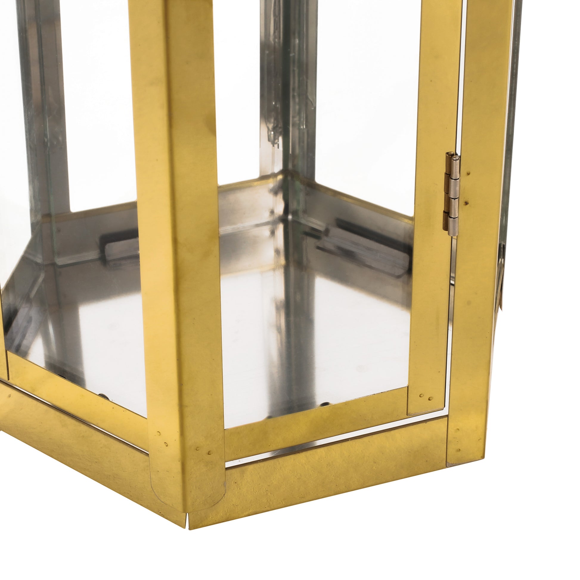 Frank 16"H Stainless Steel Lantern Gold Stainless Steel