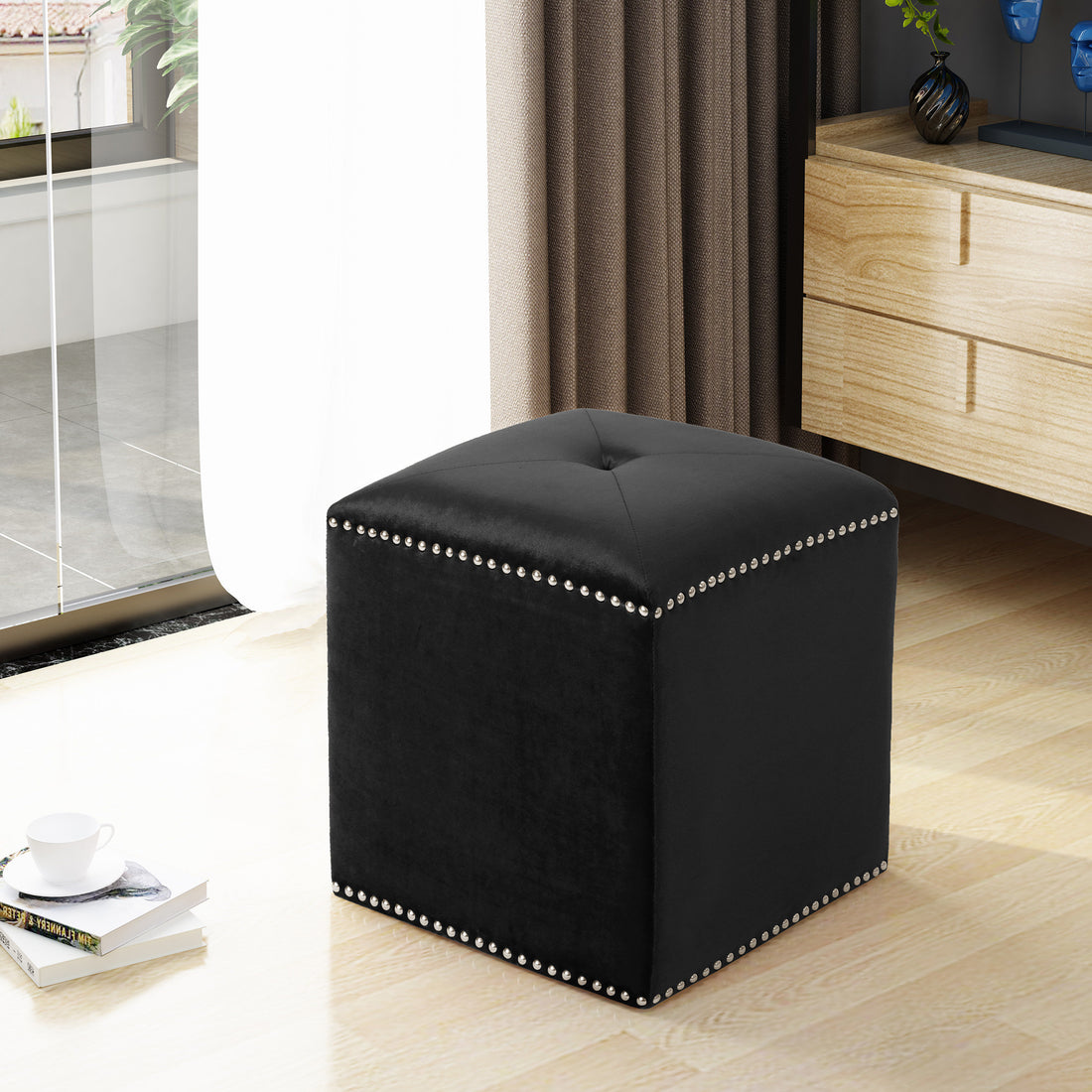 Ottoman Black Velvet