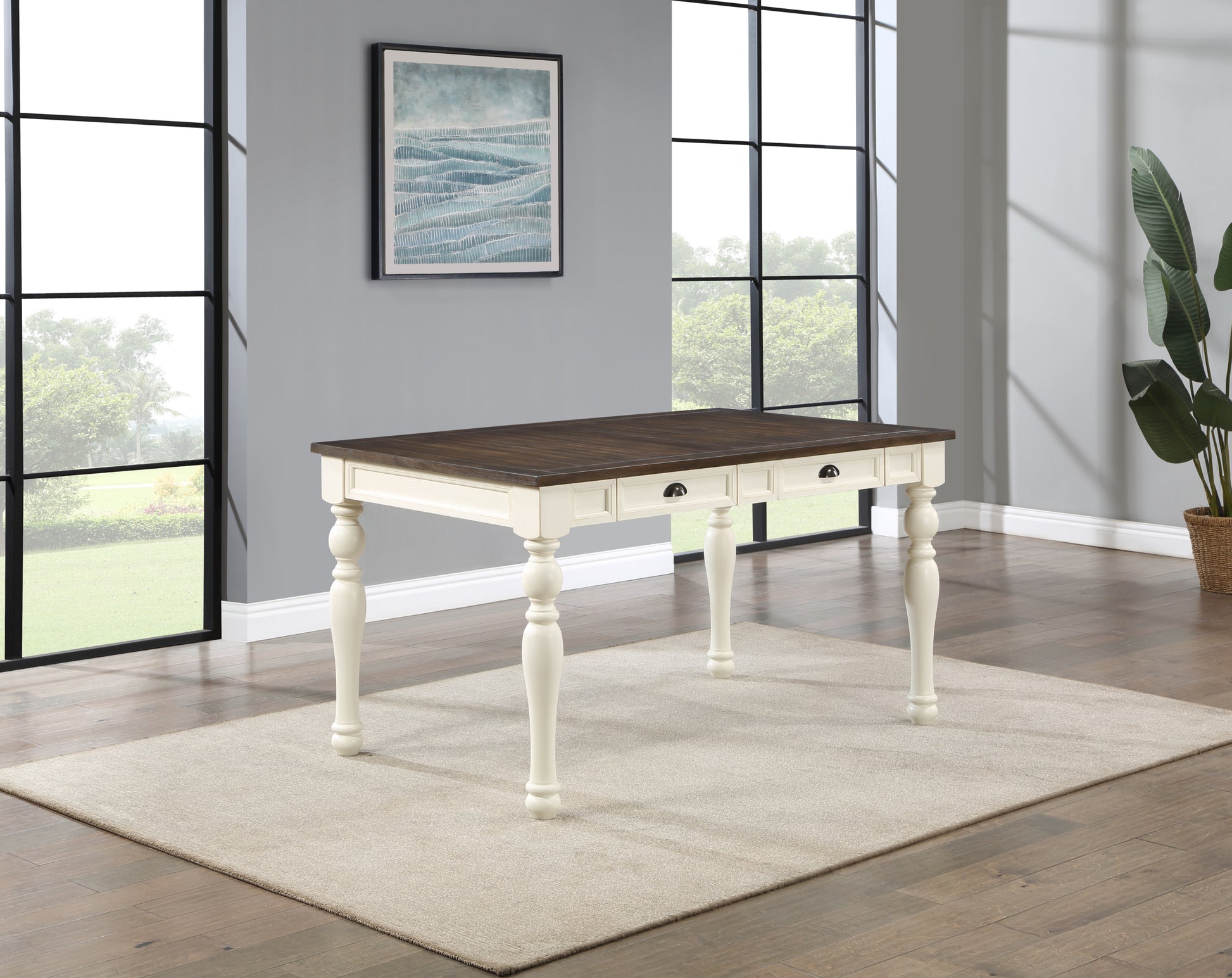 Joanna 4 Drawer Dining Table White White Wood