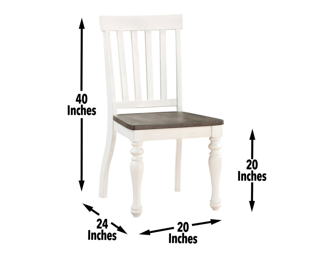 Joanna Side Chair Set Of 2 Two Tone White Wood