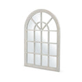 Arch Window Mirror White Wood