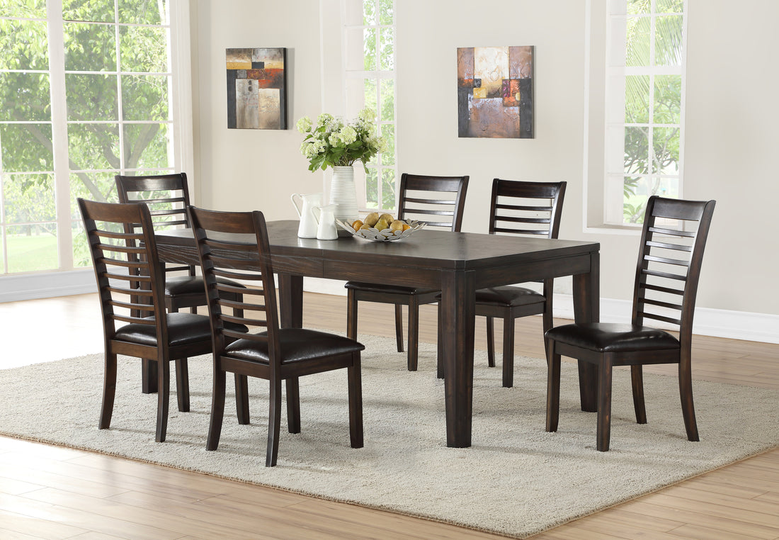 Ally 7 Piece Dining Set Dark Brown Dark Brown Wood