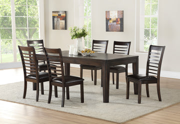 Ally 7 Piece Dining Set Dark Brown Dark Brown Wood