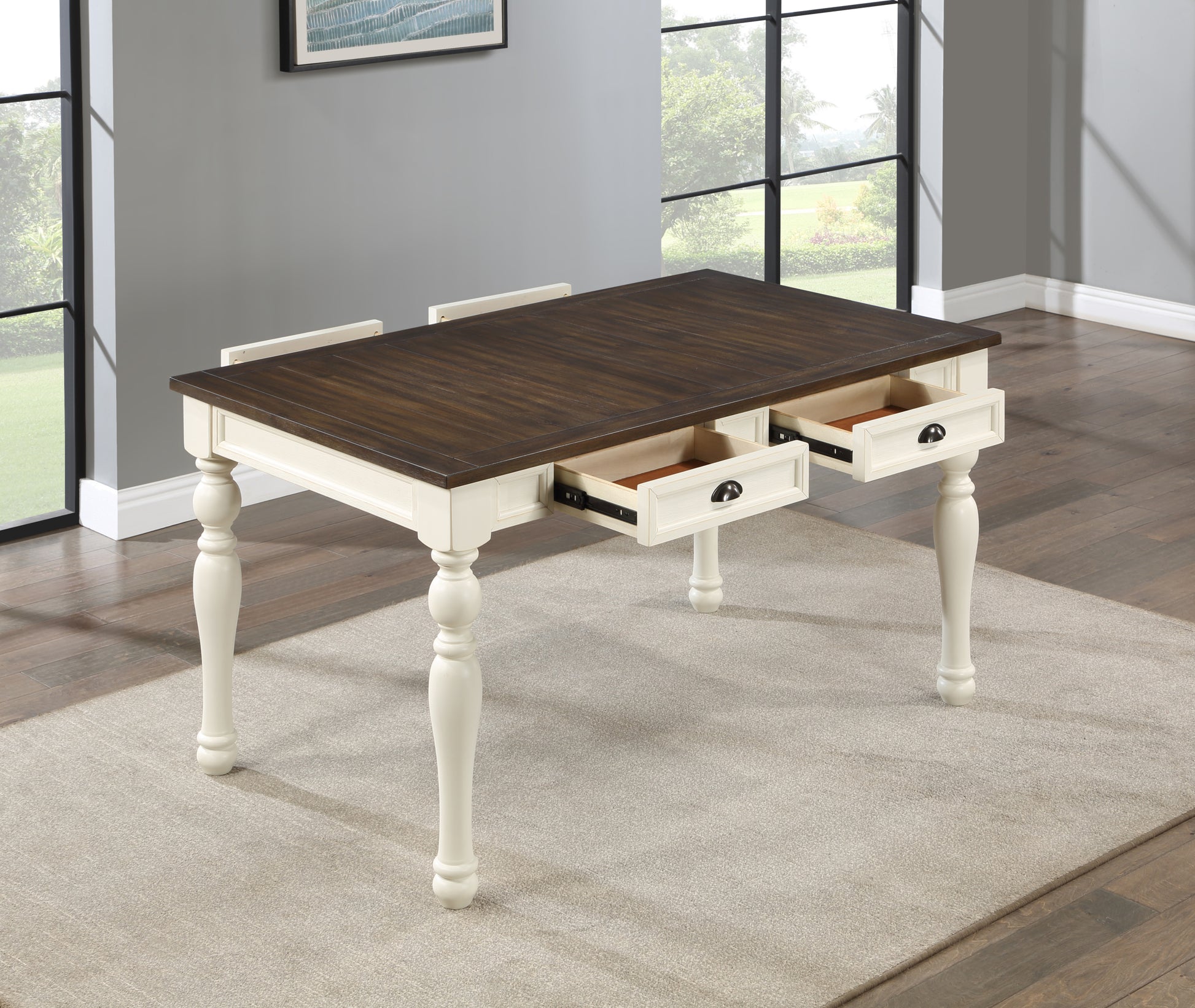 Joanna 4 Drawer Dining Table White White Wood