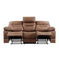 Rudger Manual Reclining Sofa Brown Dark Brown Wood 3 Seat