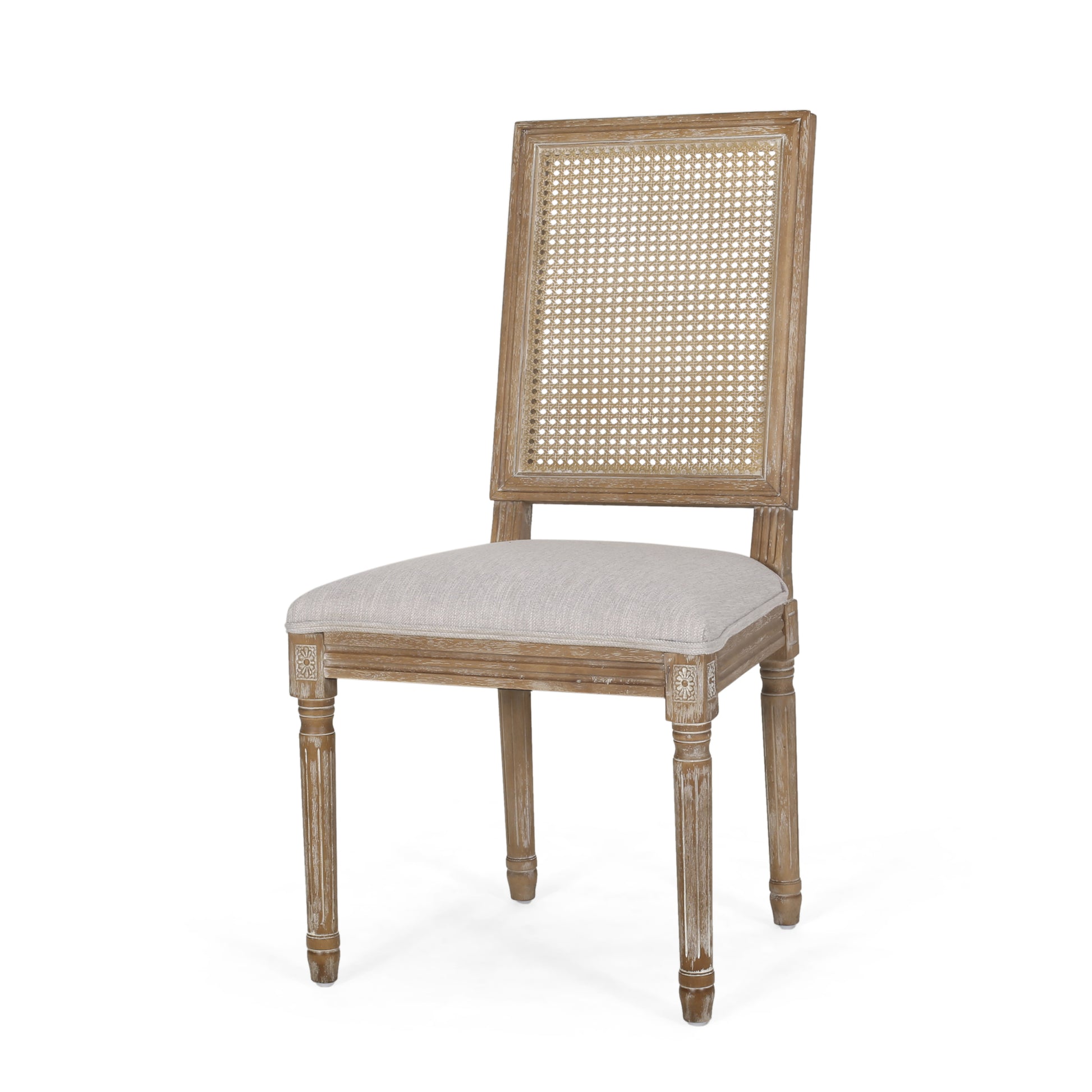 Dining Chair Light Grey Fabric