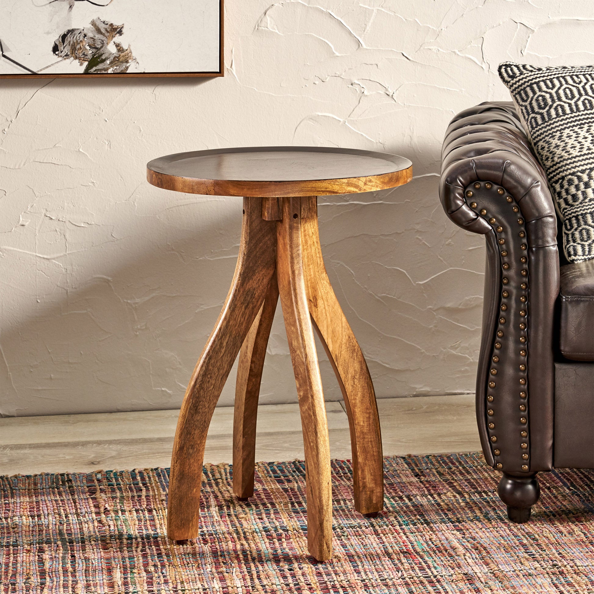 End Table Wood Wood Synthetic Wood