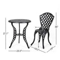 Bono Metal Bistro Set Black Aluminium
