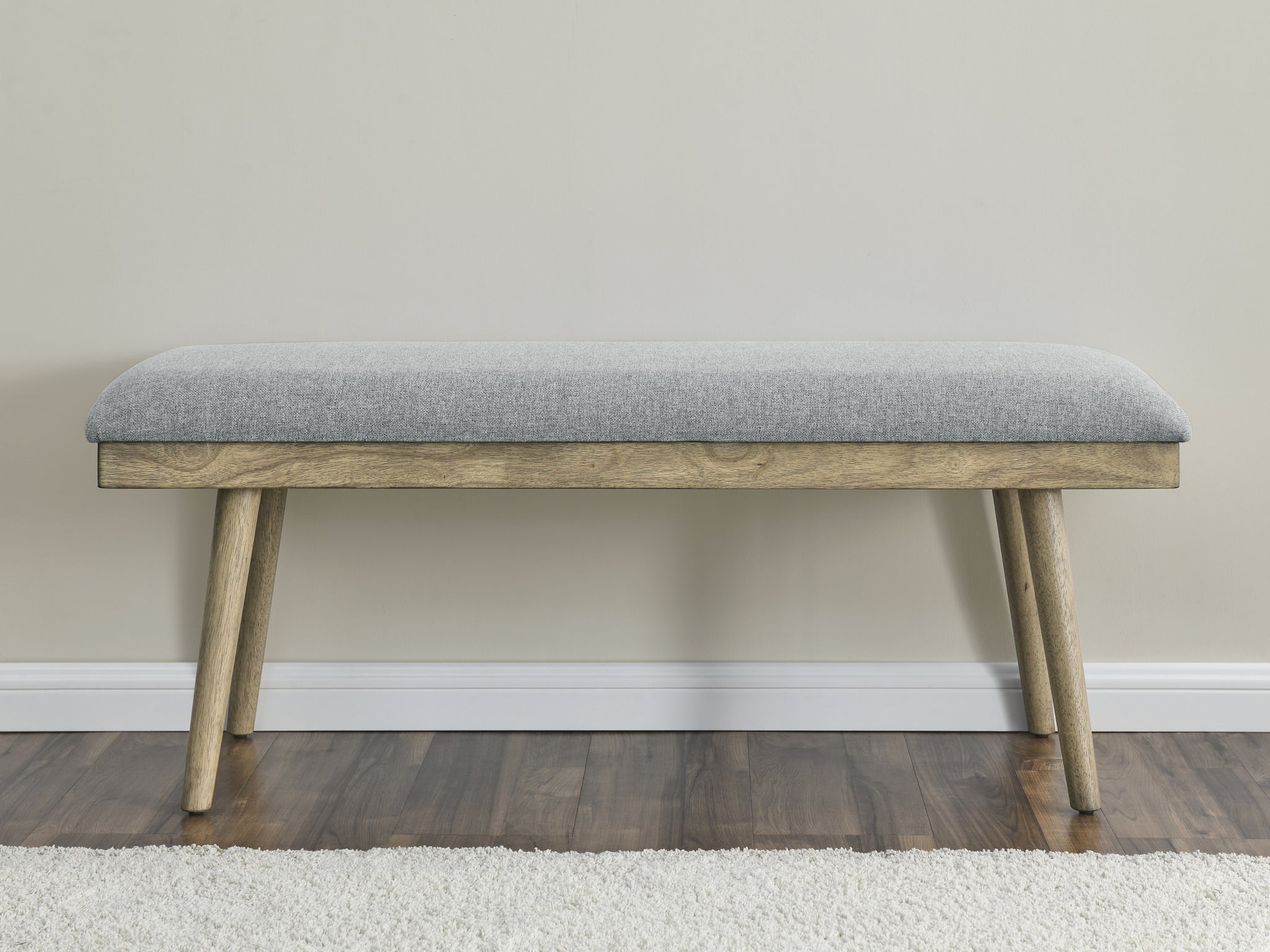 Vida Polyester Dining Bench Gray Dark Gray Fabric