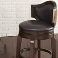 Jasper Bar Chair Set Of 2 Dark Brown Dark Brown Faux Leather