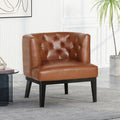 Accent Chair Light Brown Fabric