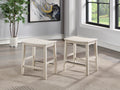 Farmhouse 5 Pack Counter Dining Set Plank Effect Top, Shaped Counter Stool Seat Compact And Functional Perfect For Apartments Or Smaller Homes Ivory Wood