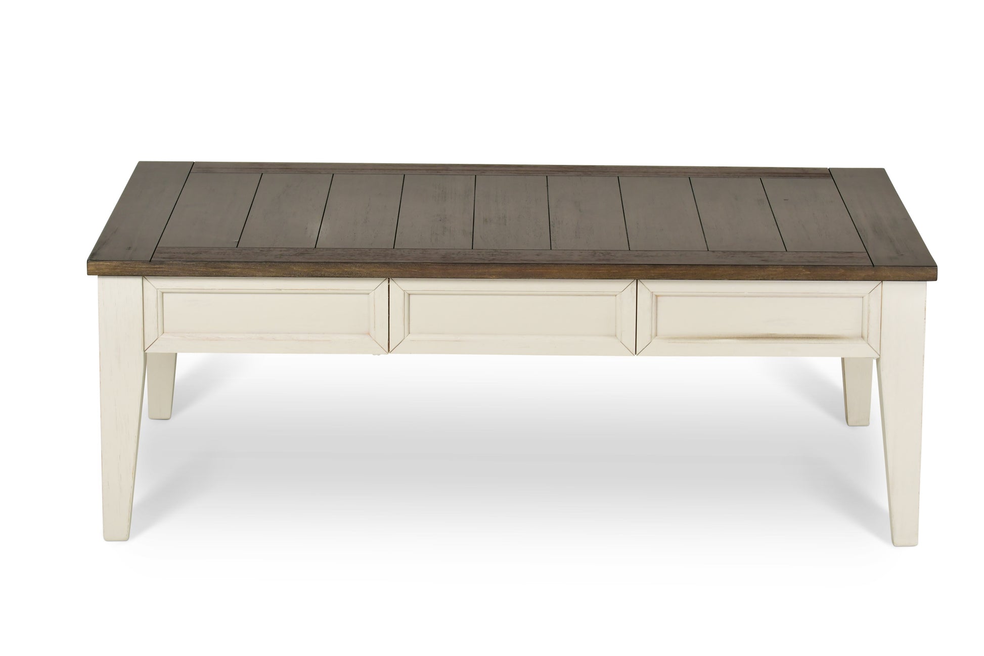 Cayla Cocktail Table Dark Oak White Wood