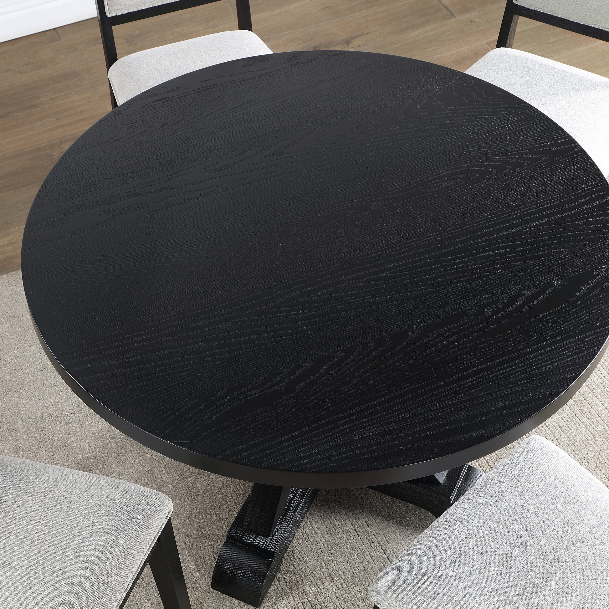 Molly Round Dining Table Black Black Wood