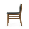 Dining Chair Dark Gray Fabric