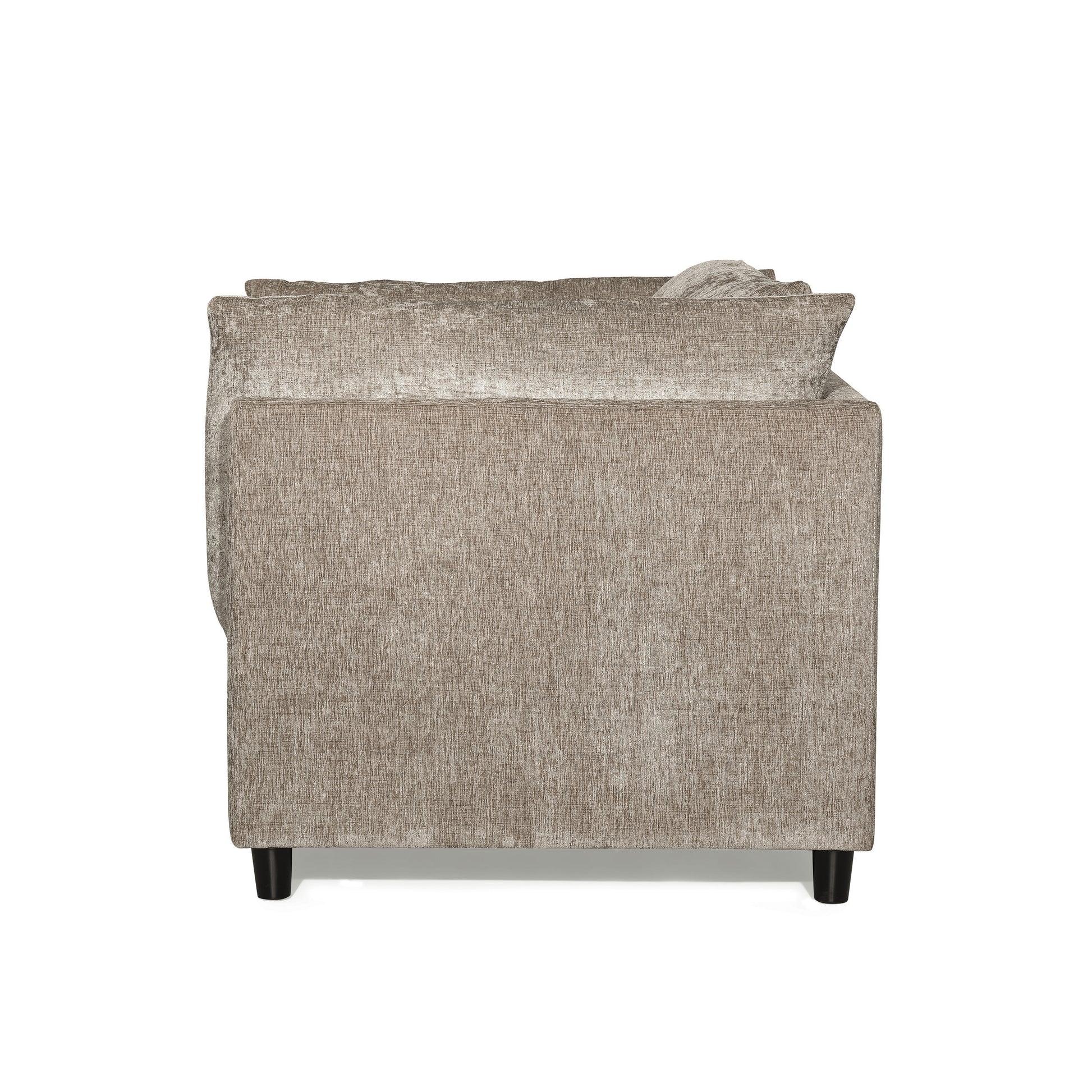 Club Chair Beige Brown Fabric