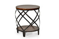 Winston Round End Table Brown Brown Iron