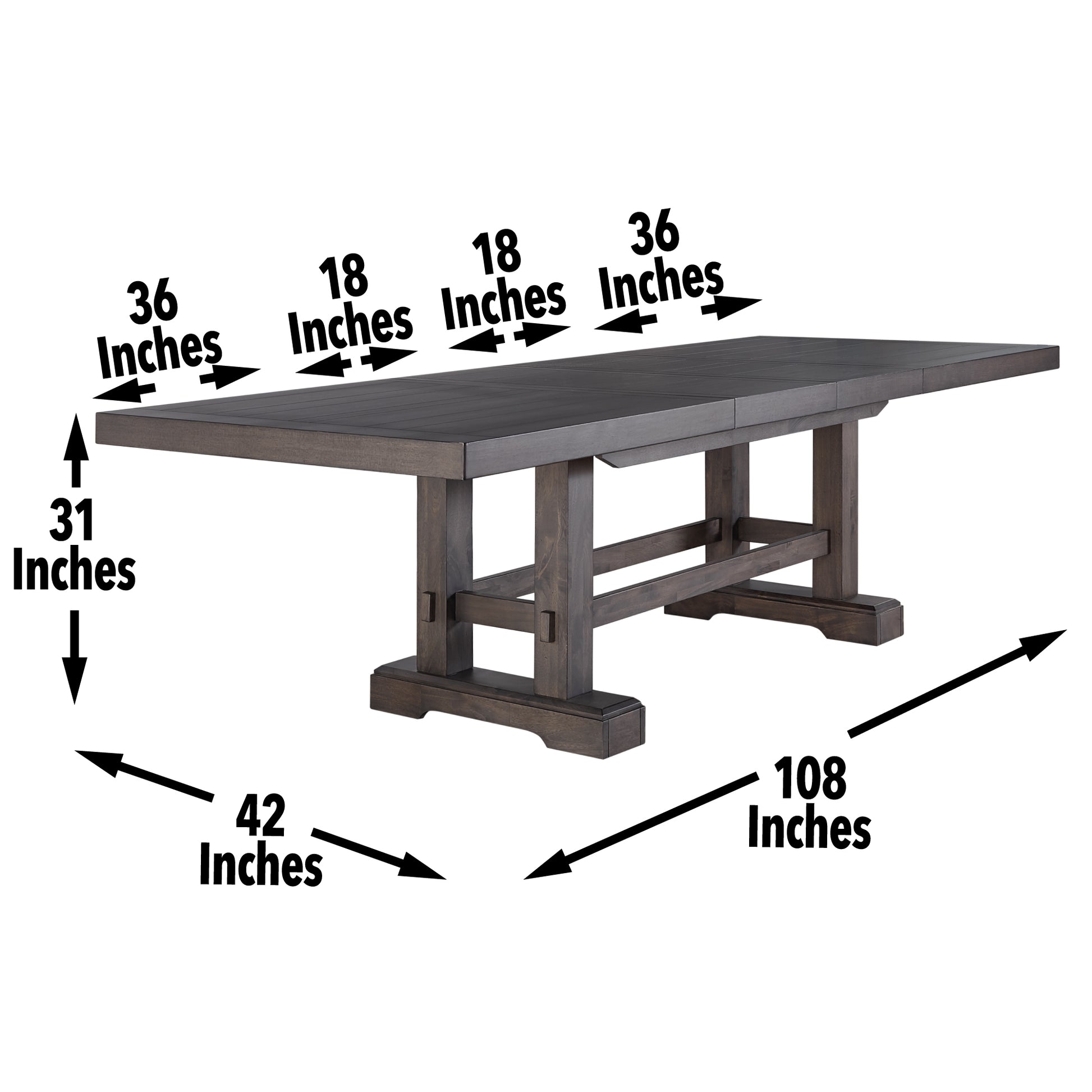 Napa Dining Table Brown Dark Brown Wood