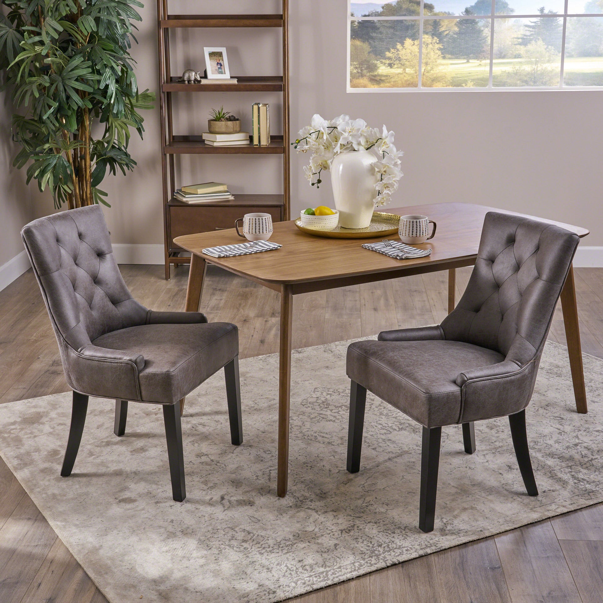 Cheney Dining Chair Kd Mp2 Set Of 2 Slate Microfiber