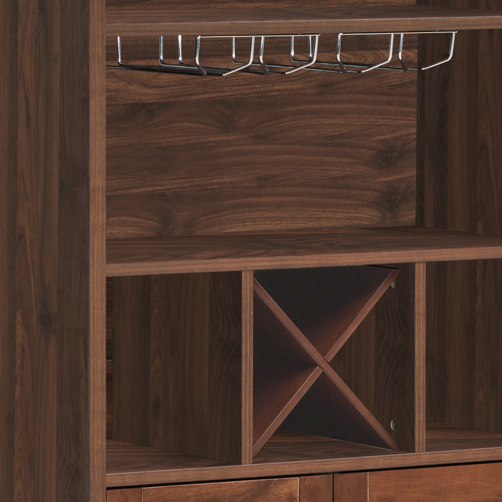 Monita Wine Cabinet Walnut Rubber Wood