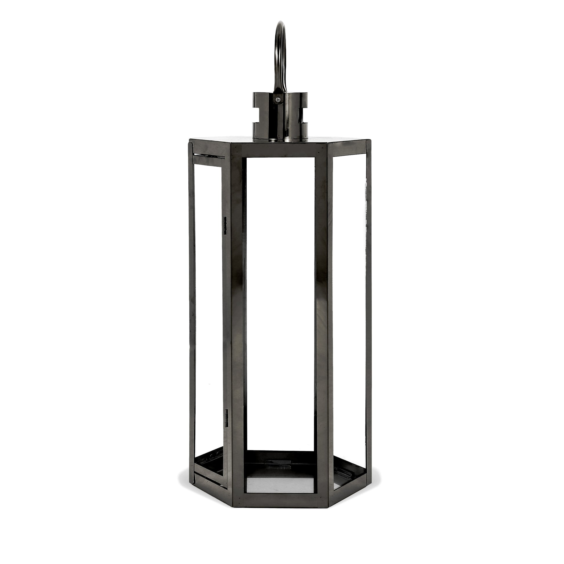 Frank 23"H Stainless Steel Lantern Black Stainless Steel