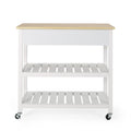 Kitchen Cart White Wood