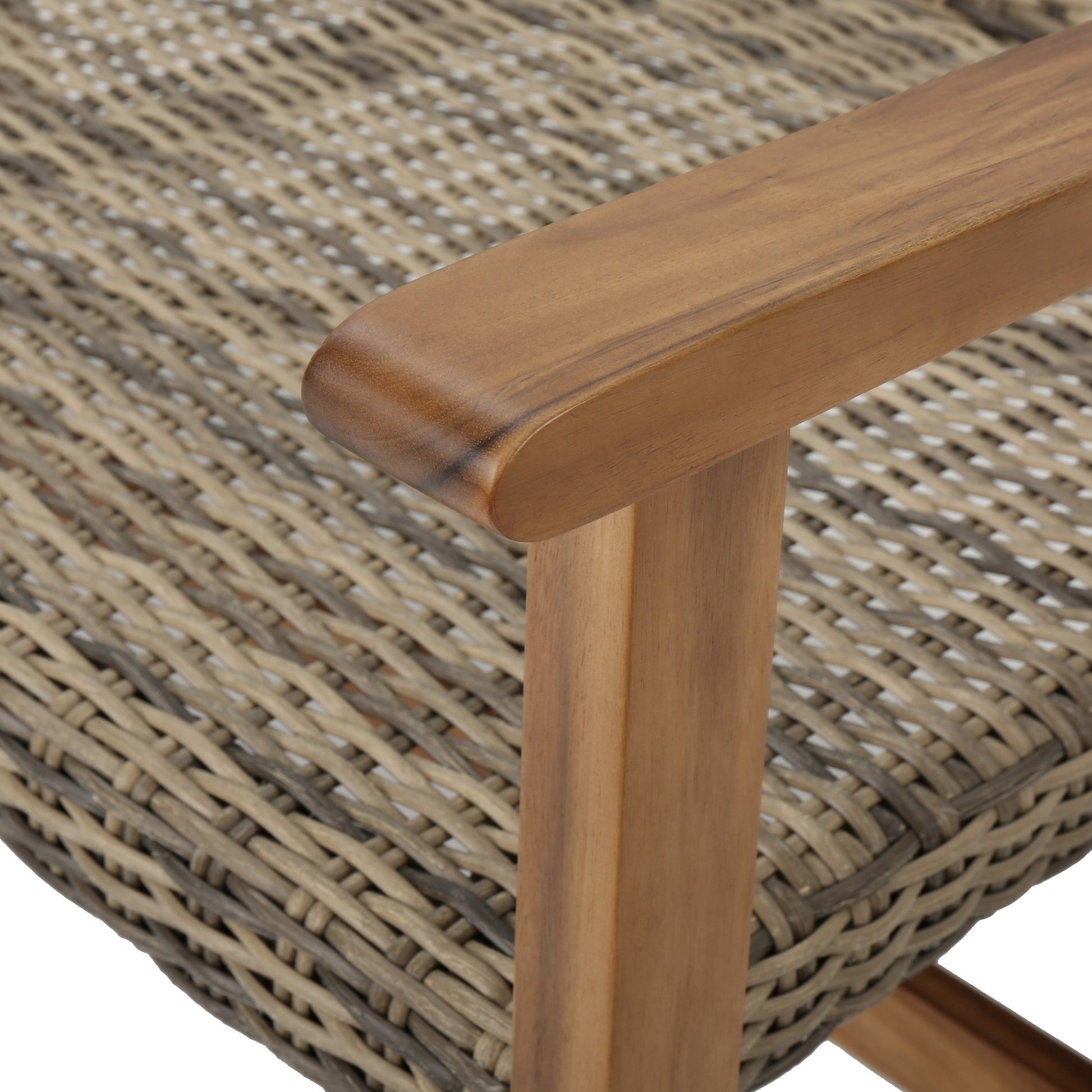 Hampton Wood Wicker Seat Natural Grey Acacia Wood