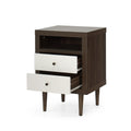 2 Drawer Nightstand Walnut Mdf