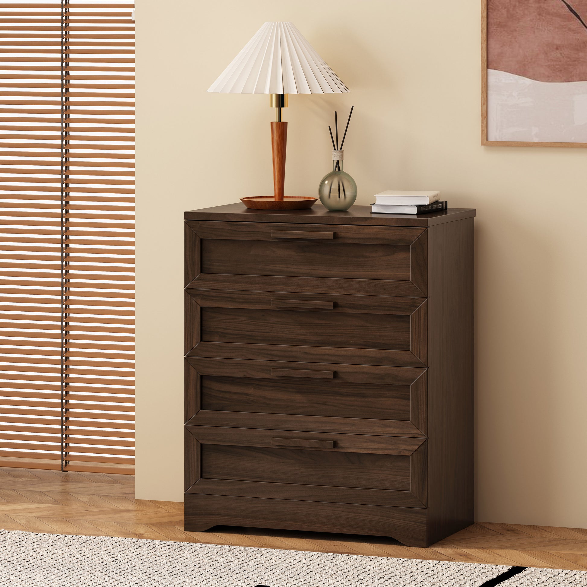 Delaney 4 Drawer Dresser Walnut Mdf