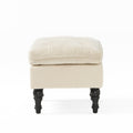 Lofton 28Inch Pillow Top Ottoman Cream Fabric