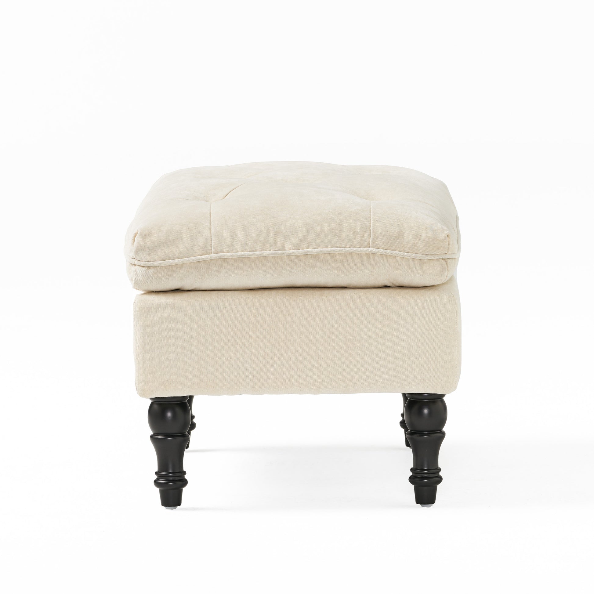 Lofton 28Inch Pillow Top Ottoman Cream Fabric