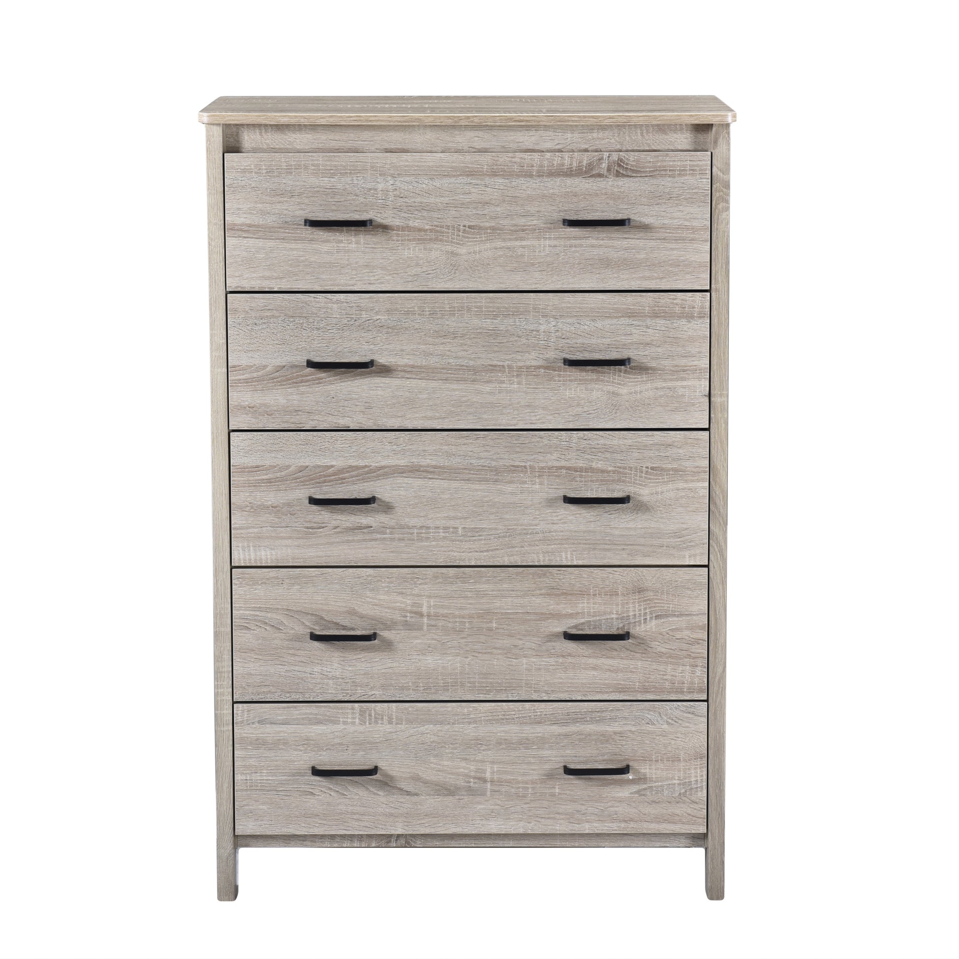 Toolless Assembly 5 Drawes Chest Oak Mdf