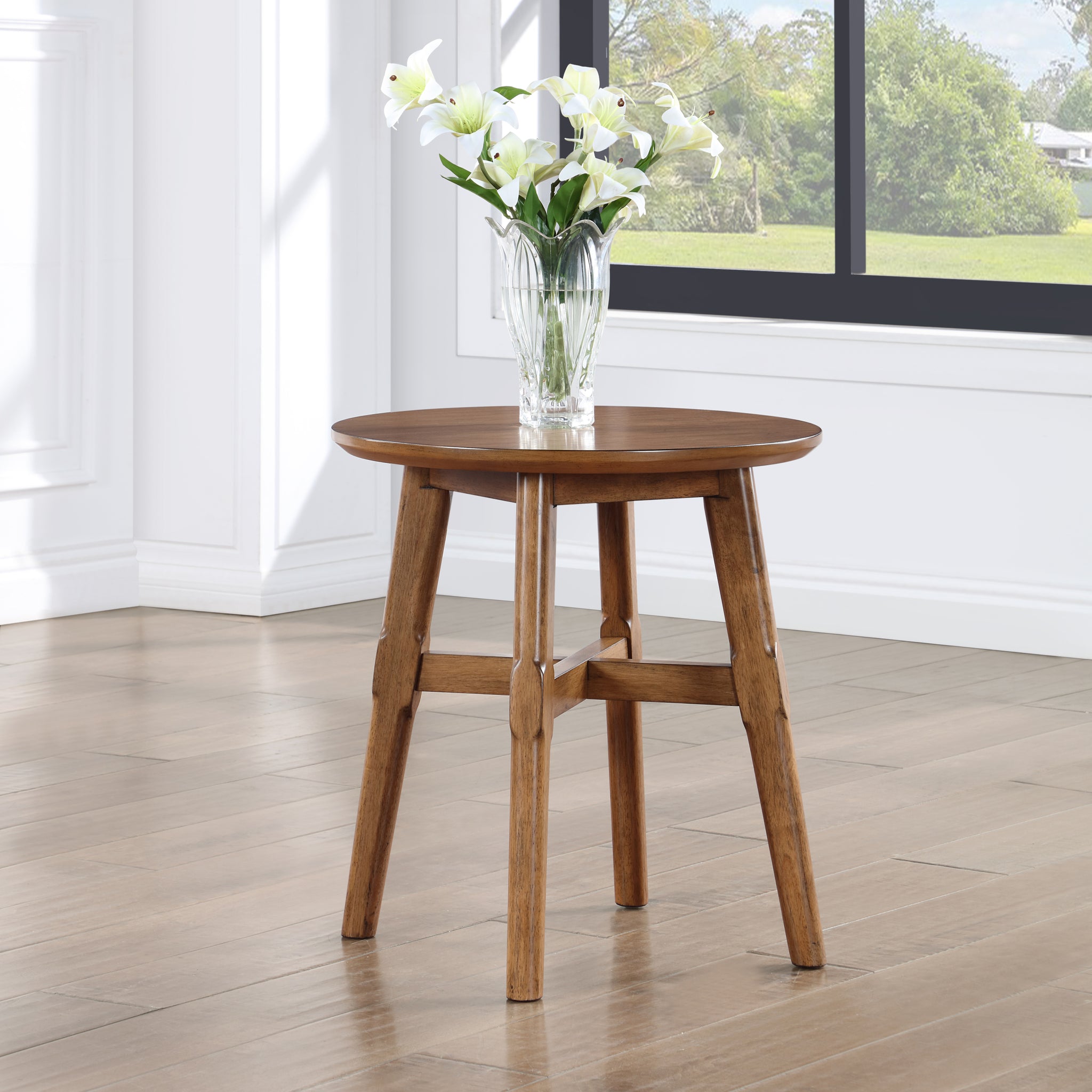 Oslo End Table, Brown Brown Wood