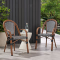 Bistro Chair Black White Rattan