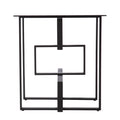 Clanlin Glass Top Accent Table Black Iron