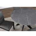 Amy Round Faux Marble Dining Table Gray Gray Wood