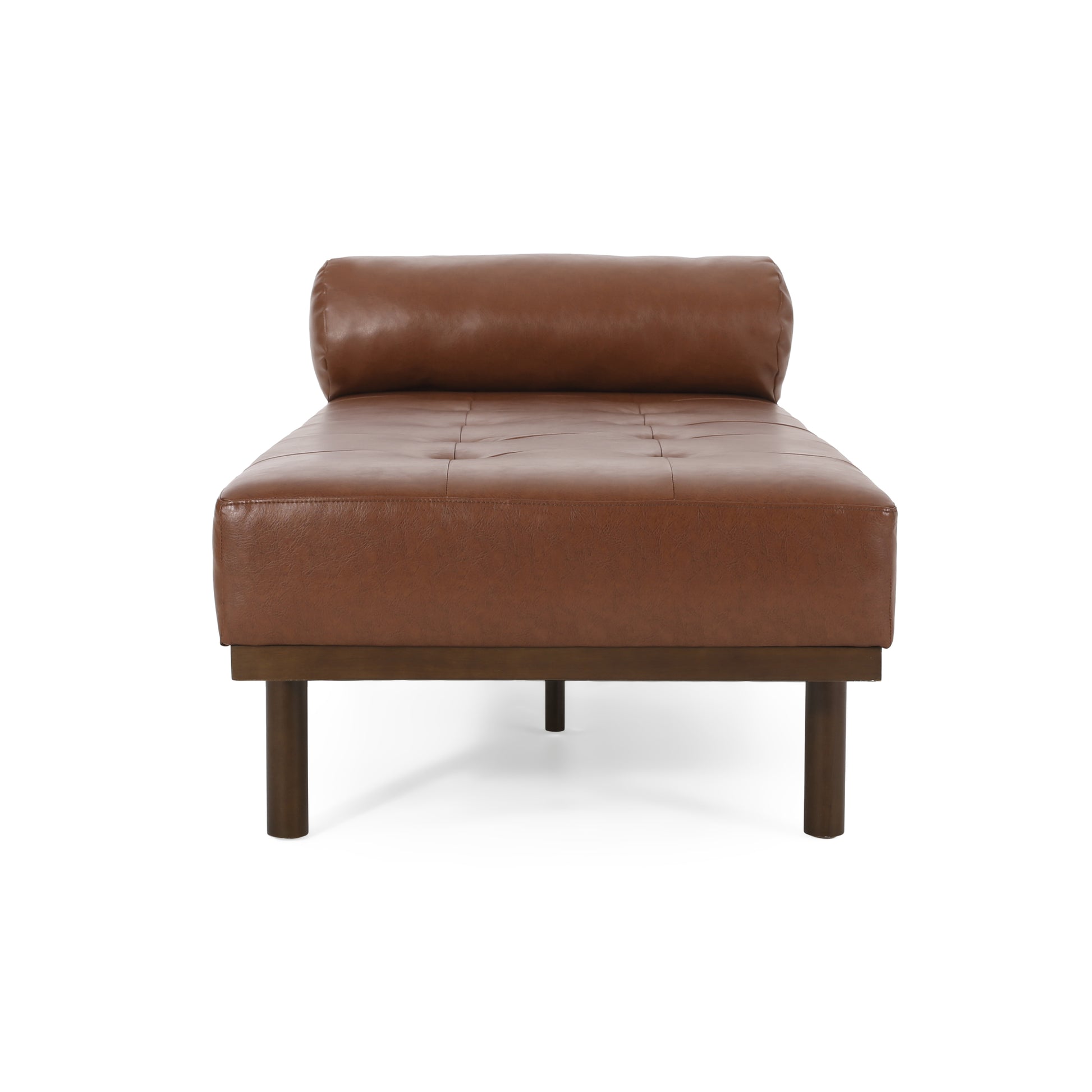 Chaise Lounge Light Brown Pu