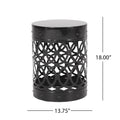 Metal End Table Large Black Iron