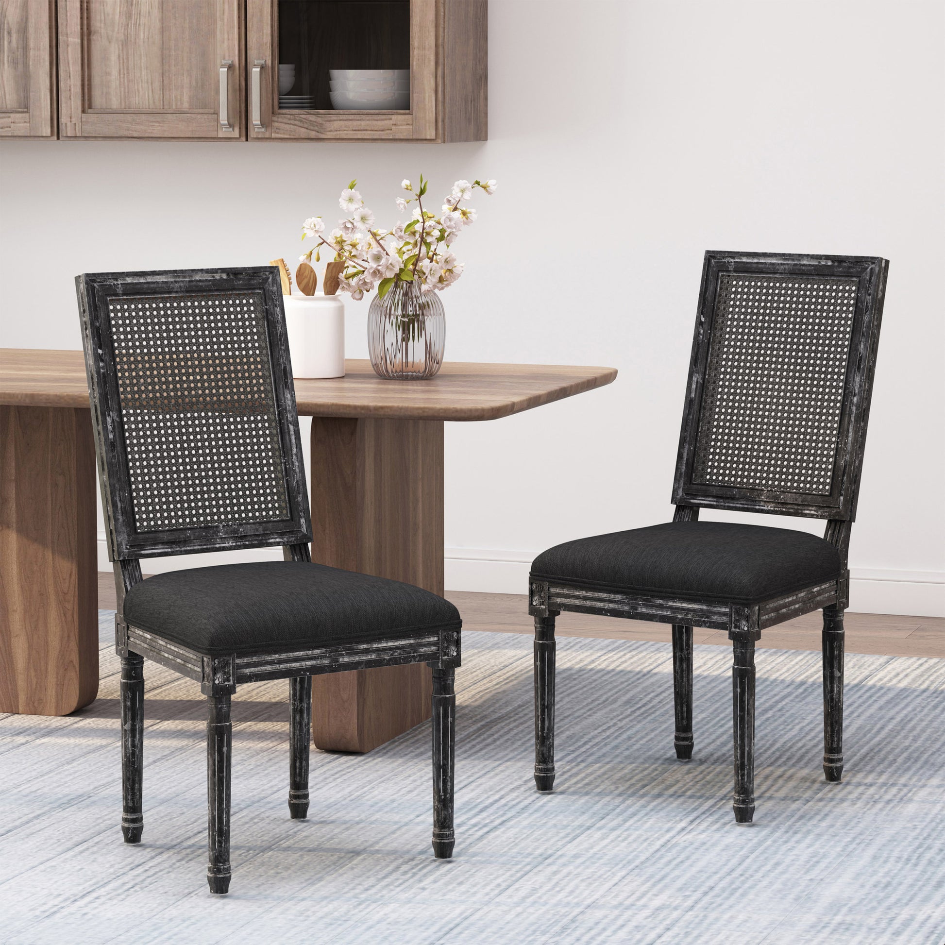 Dining Chair Black Fabric