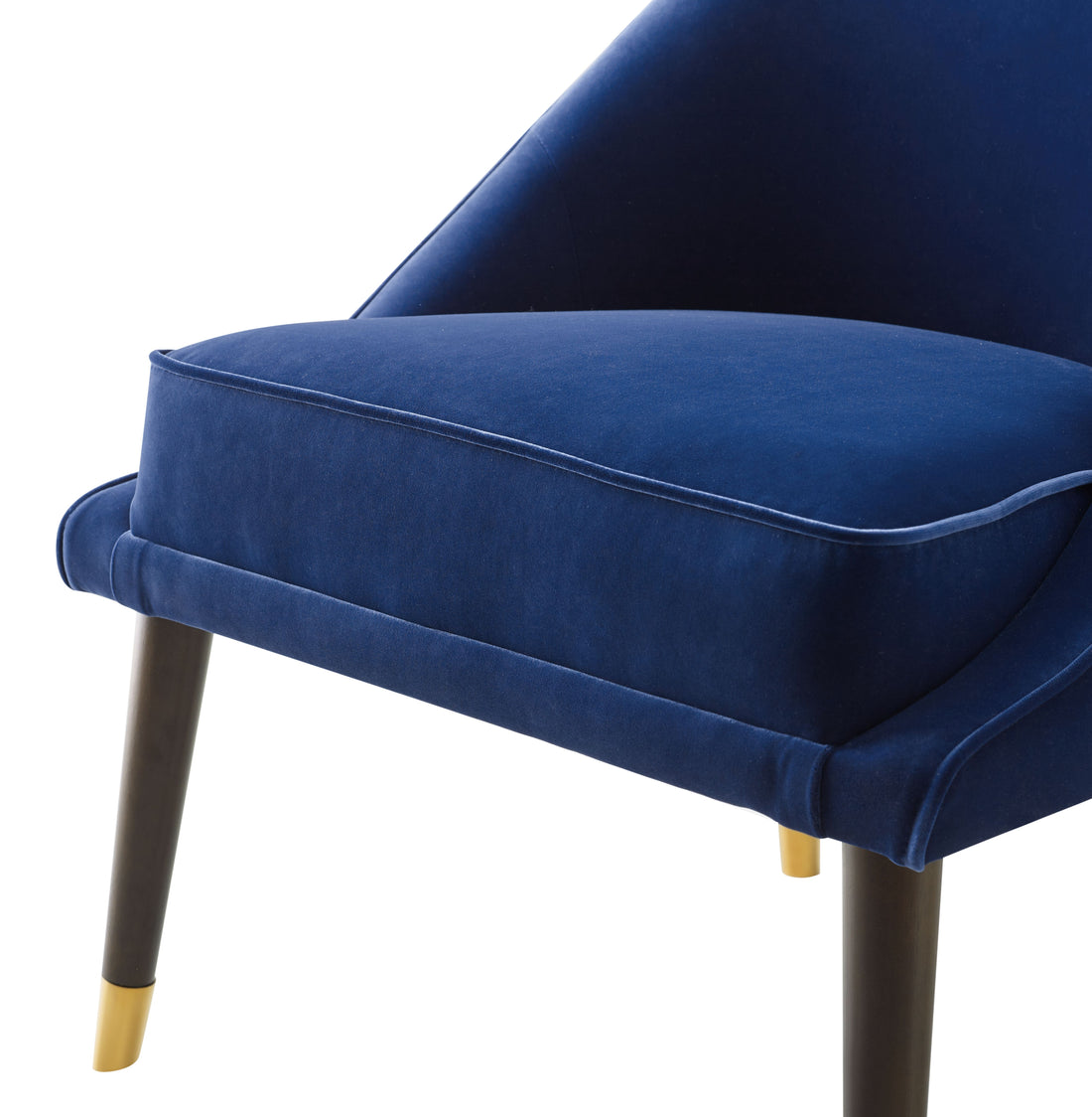 Avalon Velvet Accent Chair Navy Blue Faux Leather