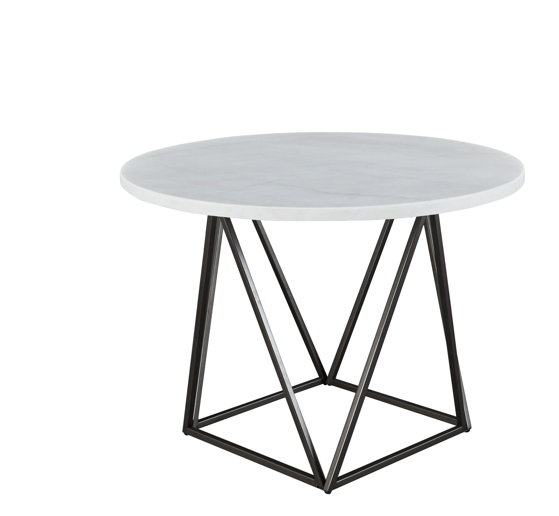 Ramona Marble Top Round Dining Table White White Marble