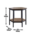 Ultimo 3 Piece Table Set Hexagon Lifttop & End Tables Brown Brown Iron