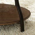 Denise Oval Cocktail Table Brown Brown Iron