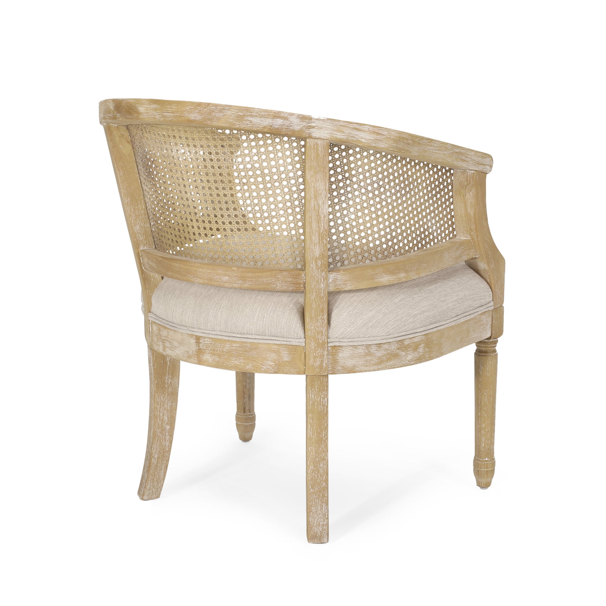 Accent Chair Beige Natural Rubber Wood