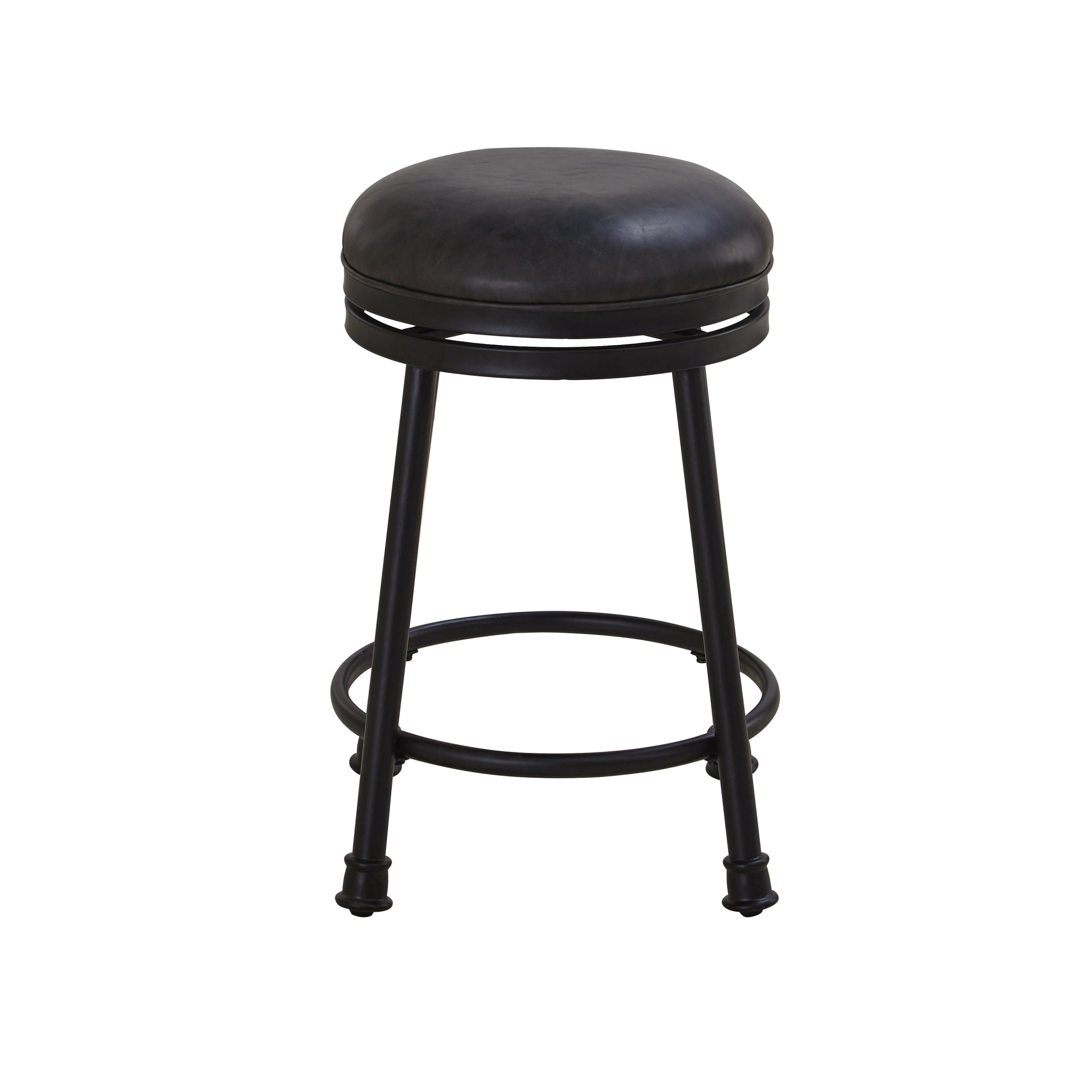 Claire Swivel Counter Stool Dark Brown Dark Brown Faux Leather